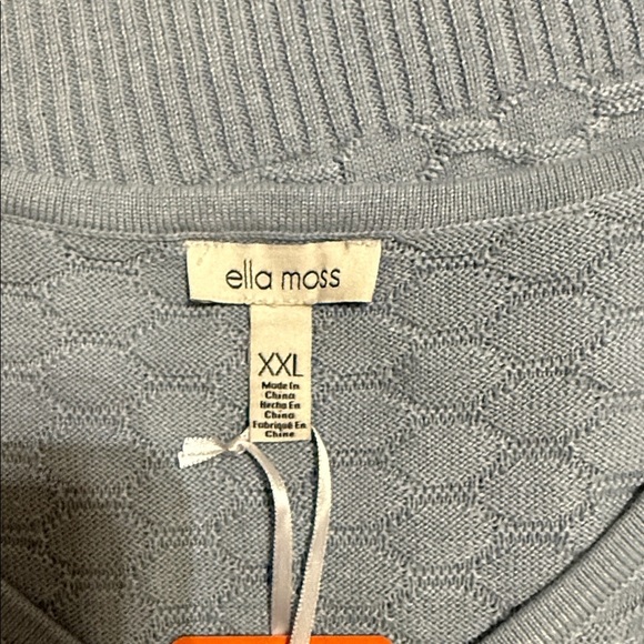 Ella Moss Light Blue V-Neck Textured Sweater Sz XXL - Picture 12 of 14